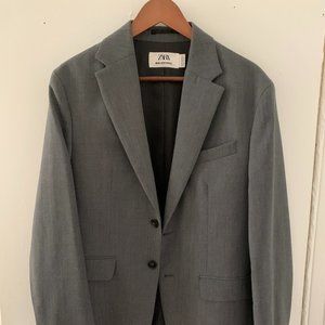 Zara Mens WOOL BLEND SUIT JACKET Size 36
